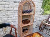 Vintažinė mid century pinta ratango etažerė - nuotraukos Nr. 14