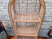 Vintažinė mid century pinta ratango etažerė - nuotraukos Nr. 30