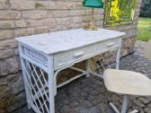 Vintažinis mid century ratango konsolinis stalas - nuotraukos Nr. 32