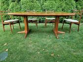 Vintažinis mid century tikmedžio masyvo stalas - nuotraukos Nr. 12