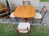 Vintažinis mid century tikmedžio masyvo stalas