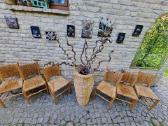Vintažinės mid century tiko ir pintų meldų kėdės - nuotraukos Nr. 29
