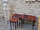 Vintažiniai mid century raudonmedžio staliukai - nuotraukos Nr. 17