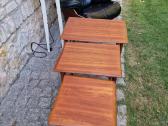 Vintažiniai mid century tikmedžio staliukai - nuotraukos Nr. 16