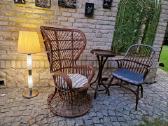 Vintažinis mid century autorinis ratango fotelis. - nuotraukos Nr. 5