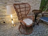 Vintažinis mid century autorinis ratango fotelis. - nuotraukos Nr. 13
