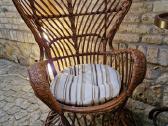 Vintažinis mid century autorinis ratango fotelis. - nuotraukos Nr. 27