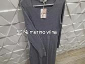 Pilka megzta merino vilnos suknelė