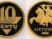 Lietuviška 2006 m. 10 centų Proof-like moneta