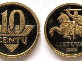 Lietuviška 2006 m. 10 centų Proof-like moneta - nuotraukos Nr. 2