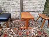 Vintažinis mid century tikmedžio staliukų duetas - nuotraukos Nr. 5