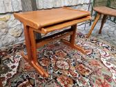 Vintažinis mid century tikmedžio staliukų duetas - nuotraukos Nr. 7