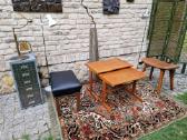 Vintažinis mid century tikmedžio staliukų duetas - nuotraukos Nr. 11