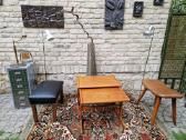 Vintažinis mid century tikmedžio staliukų duetas - nuotraukos Nr. 12