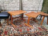 Vintažinis mid century tikmedžio staliukų duetas - nuotraukos Nr. 14
