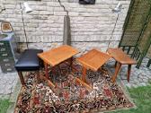 Vintažinis mid century tikmedžio staliukų duetas - nuotraukos Nr. 15