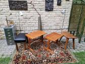 Vintažinis mid century tikmedžio staliukų duetas - nuotraukos Nr. 16
