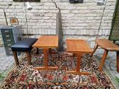 Vintažinis mid century tikmedžio staliukų duetas - nuotraukos Nr. 17