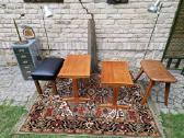 Vintažinis mid century tikmedžio staliukų duetas - nuotraukos Nr. 18