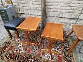 Vintažinis mid century tikmedžio staliukų duetas - nuotraukos Nr. 21