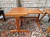 Vintažinis mid century tikmedžio staliukų duetas - nuotraukos Nr. 31