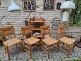 Vintažinės Mid Century ąžuolo/meldų kėdės