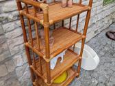 Vintažinė mid century ratango etažerė