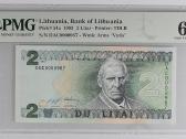 1993 2 litai Žemas numeris Pmg65
