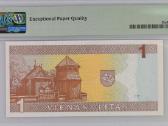1994 1 litas serija Aaf, Unc, Pmg66 - nuotraukos Nr. 2