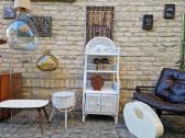 Vintažinė mid century ratango etažerė. - nuotraukos Nr. 5