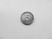 5 pfennig , Demokratinė Vokietija ,1949, 1952 A.