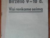 1958. Birželo 9-10 d. Visi Renkame Seimą unikali a