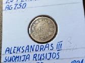 Suomija-rusija 1891 25 peni (sidabras)