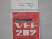 Vef 202 radijoimtuvo instrukcija ir kvitas 1973m.