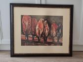 Paveikslas Ruduo 1986m., akvarelė, medinis rėmas - nuotraukos Nr. 5