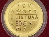 2015, Monetų kalybai LDK, 50 eurų auksinė moneta - nuotraukos Nr. 2