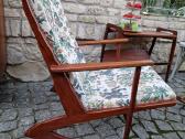 Vintažinis mid century tikmedžio supamas krėslas - nuotraukos Nr. 3