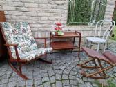Vintažinis mid century tikmedžio supamas krėslas - nuotraukos Nr. 15