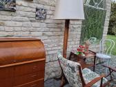 Vintažinis mid century tikmedžio supamas krėslas - nuotraukos Nr. 24