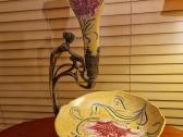 Vintažinė Art Nouveau žalvario/porceliano vaza - nuotraukos Nr. 3