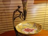 Vintažinė Art Nouveau žalvario/porceliano vaza - nuotraukos Nr. 4