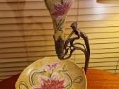 Vintažinė Art Nouveau žalvario/porceliano vaza - nuotraukos Nr. 7