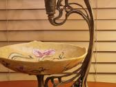 Vintažinė Art Nouveau žalvario/porceliano vaza - nuotraukos Nr. 10
