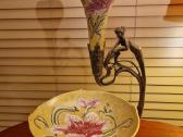 Vintažinė Art Nouveau žalvario/porceliano vaza - nuotraukos Nr. 11