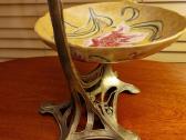 Vintažinė Art Nouveau žalvario/porceliano vaza - nuotraukos Nr. 16