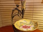 Vintažinė Art Nouveau žalvario/porceliano vaza - nuotraukos Nr. 17