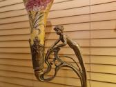 Vintažinė Art Nouveau žalvario/porceliano vaza - nuotraukos Nr. 20