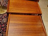 Vintažinių mid century tikmedžio staliukų trio - nuotraukos Nr. 8