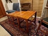 Vintažinių mid century tikmedžio staliukų trio - nuotraukos Nr. 9