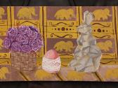 Paveikslas "Velykinis zuikis", drobė 60x30cm